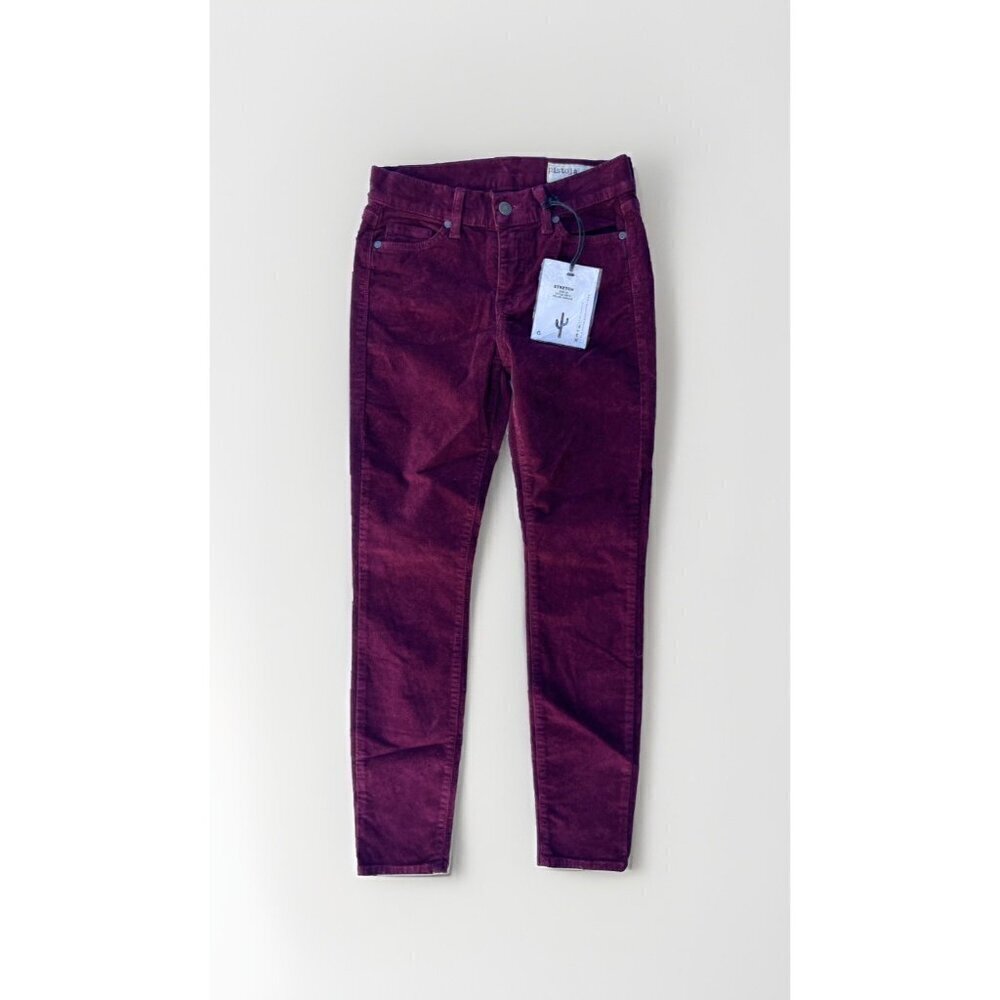Nasty Gal Pistola Women’s Burgundy Corduroy Pants Size 25 High Waist - Picture 2 of 13